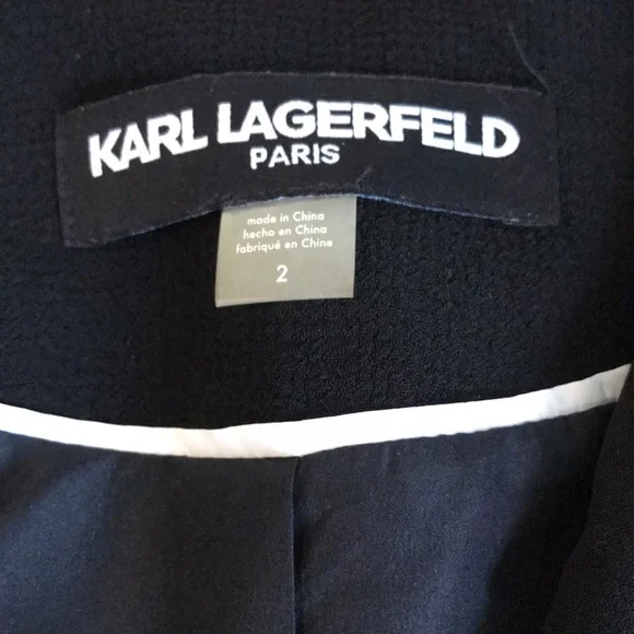 NWOT Karl Lagerfeld black blazer size 2 - Picture 2 of 9